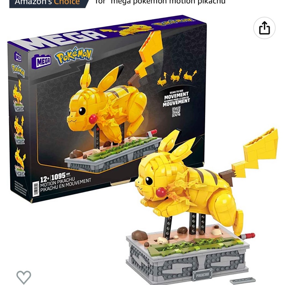 Mega Pokémon Motion Pikachu Construction Set Building Toys NWT